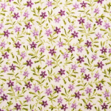 Tela patchwork florecitas en morado y lila