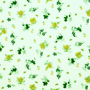 Tela patchwork florecitas en verde