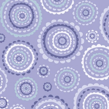 Tela patchwork medallones en lila, lavanda y azul