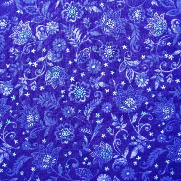 Tela patchwork Ambrosia flores en azul