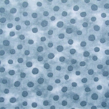 Tela patchwork topos en azul grisáceo