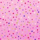 Tela patchwork topitos de colores sobre rosa chicle