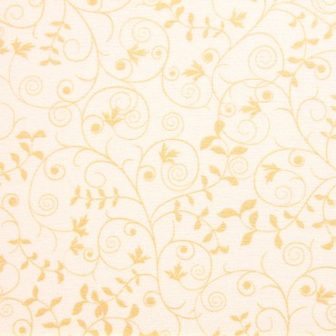 Tela patchwork filigrana beige con hojitas sobre crema
