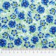 Tela patchwork Harper flores azules sobre menta 2