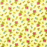 Tela patchwork Forever Love Flora florecitas sobre amarillo 1