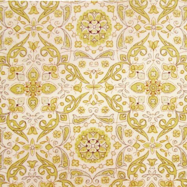 Tela patchwork Wallflower simetría arabesca en ocres