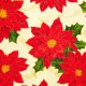 Tela patchwork Sounds of the Season poinsetias rojas