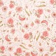 Tela patchwork Mirabelle Curiosity flores sobre rosa
