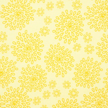 Tela patchwork Lulabelle medallones de pétalos en amarillo
