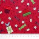 Tela patchwork de Navidad Festive Fun regalos sobre rojo 2
