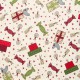 Tela patchwork de Navidad Festive Fun regalos sobre blanco 1