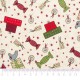 Tela patchwork de Navidad Festive Fun regalos sobre blanco 2