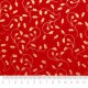 Tela patchwork de Navidad filigranas de acebo sobre rojo 2