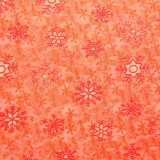 Tela patchwork de Navidad Snow Daze cristales de nieve en naranja 1