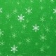Tela patchwork de Navidad Santa Paws cristales de nieve sobre verde 1