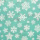 Tela patchwork cristales de nieve sobre turquesa 1