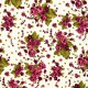 Tela patchwork ramos de rosas en color vino