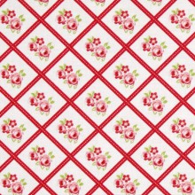 Tela patchwork Lulu Roses cuadros con ramitos de rosas