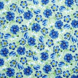 Tela patchwork Harper flores azules sobre menta 1